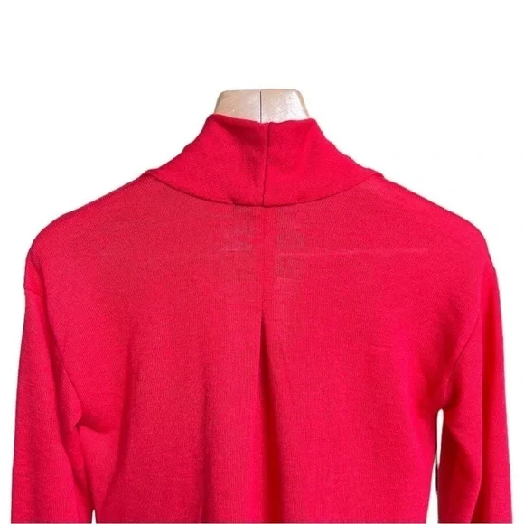 Sanctuary Women’s Cherry Red Gathered Knot Soft Knit Plunge Neck Sweater, Small - Picture 4 of 10